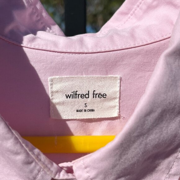 Aritzia Wilfred Free Relaxed Button Up Cotton Shirt in Sakura Pink Size S - Picture 6 of 12
